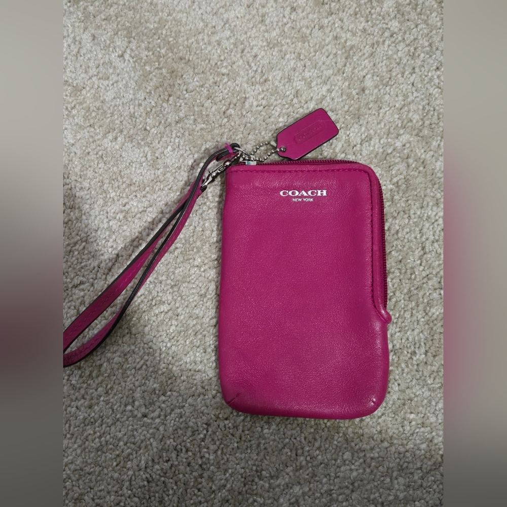 Coach Legacy Leather Universal Case Wristlet- Vintage, Bright Magenta